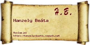 Hanzely Beáta névjegykártya